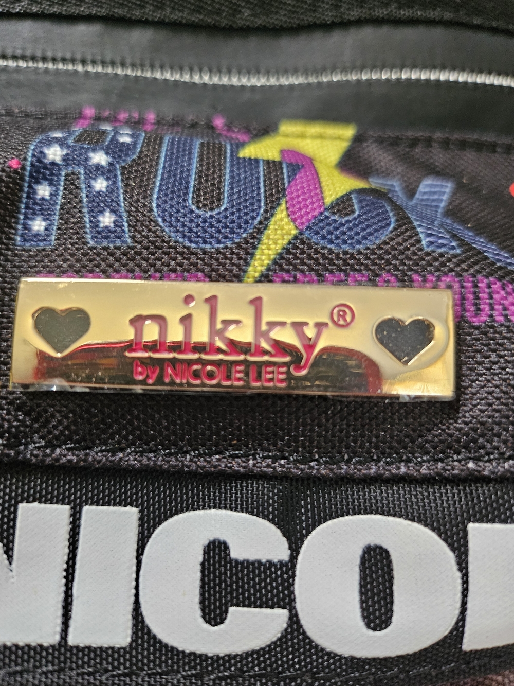 "Nikky" By Nicole Lee Black Multicolor Graphic Waist Bag - Picture 4 of 9